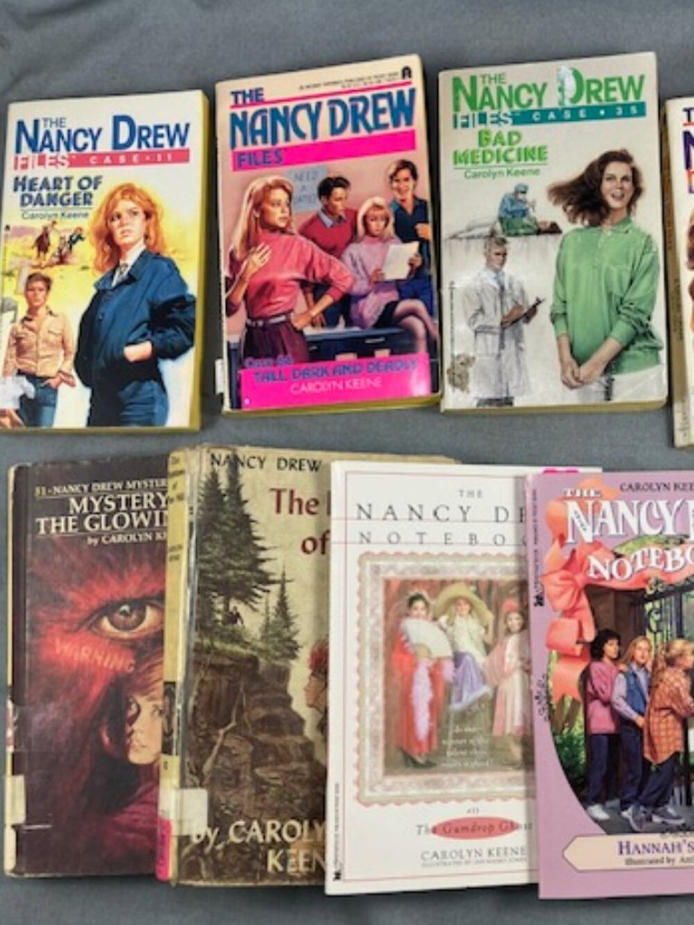 Vtg Lot of 8 Nancy Drew hardcover & paperback books